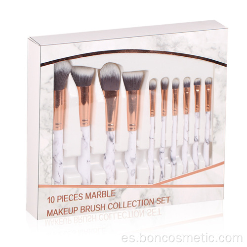 Set de pinceles de maquillaje de mármol 10pcs